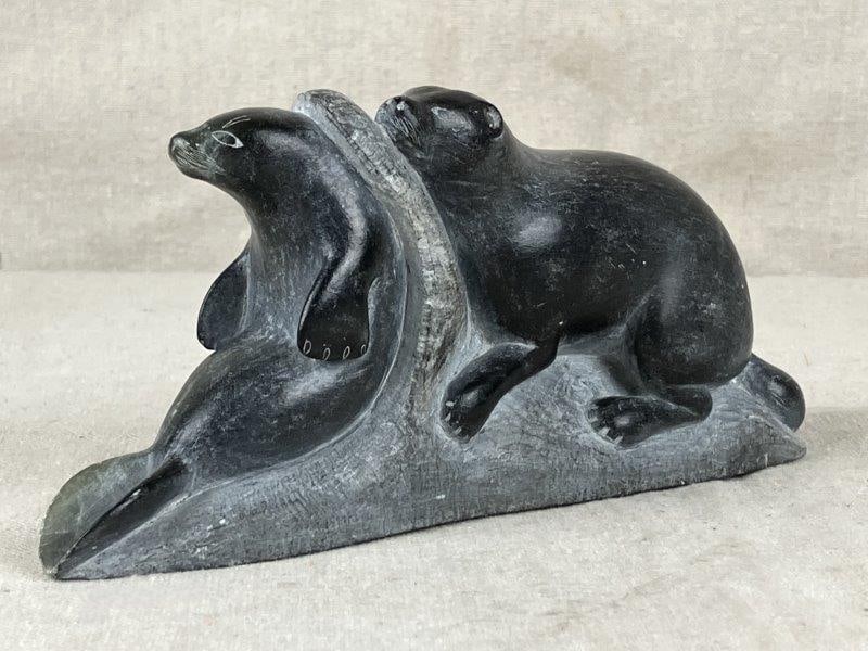 Inuit Stone Carving of Seal and Otter (1 of 9)