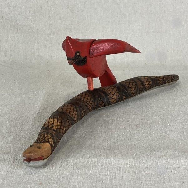 Cardinal and Snake Folk Art Sculpture (1 of 11)