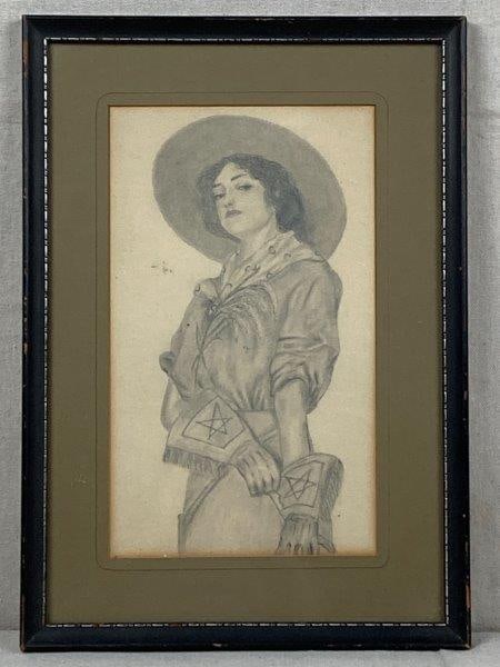 Cowgirl Graphite Pencil Drawing (1 of 8)