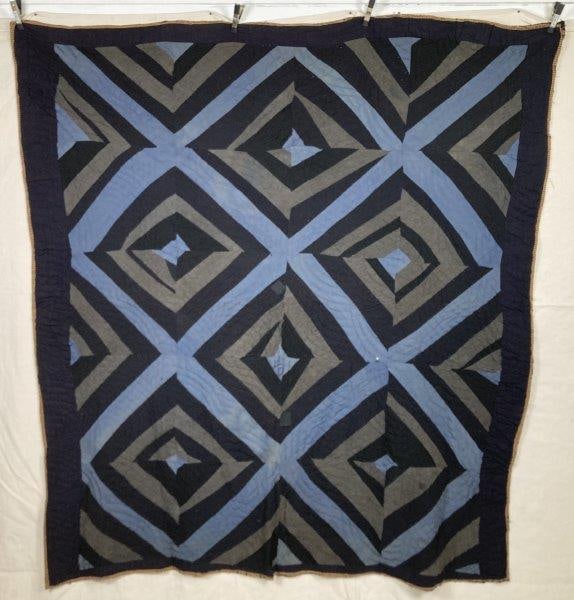 American “Strip Quilt” in Blue Fabrics (1 of 14)