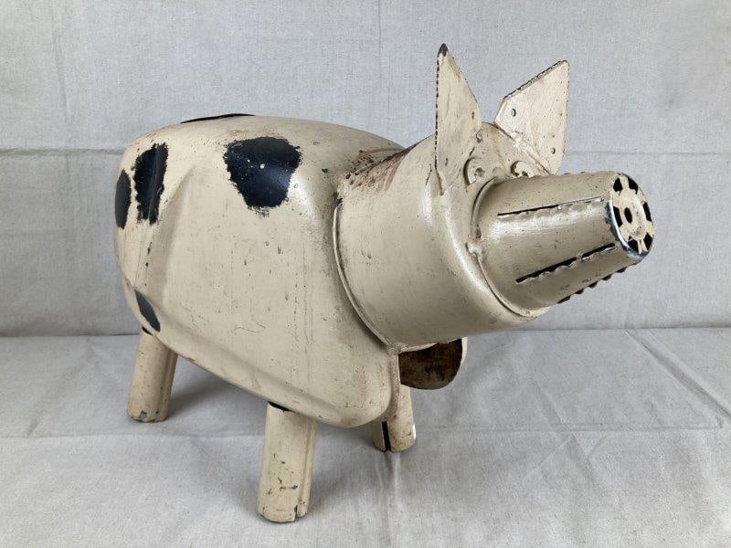 Folk Art Polychromed Metal Pig (1 of 20)