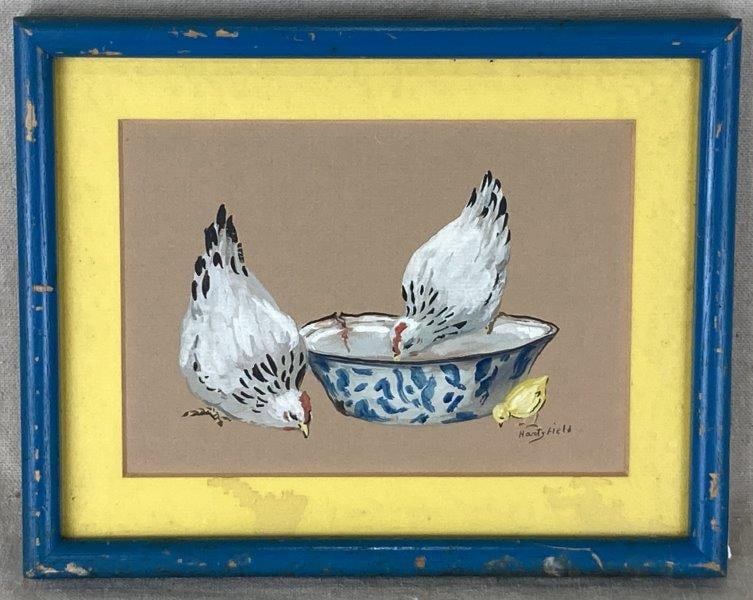 Hen and Chick Gouache Painting (1 of 9)