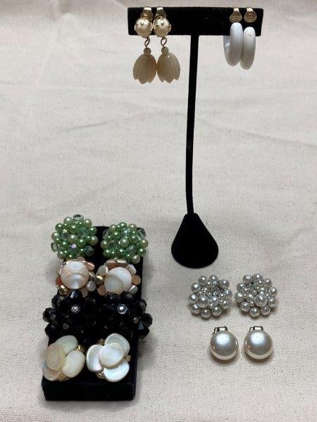 Eight Pairs of Vintage Clip-On Earrings (1 of 6)