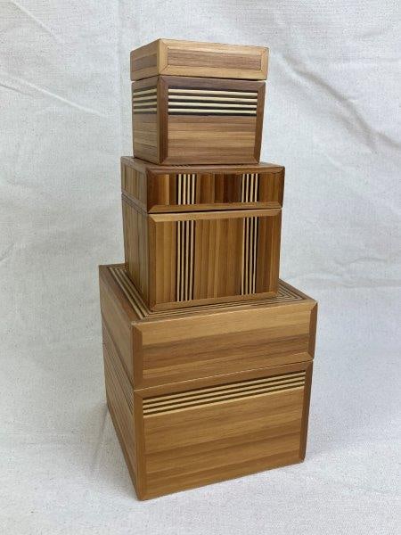 Set of Three Inlaid Nesting Boxes (1 of 6)