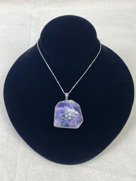 Sterling Silver Necklace with Morado Opal Pendant (1 of 6)