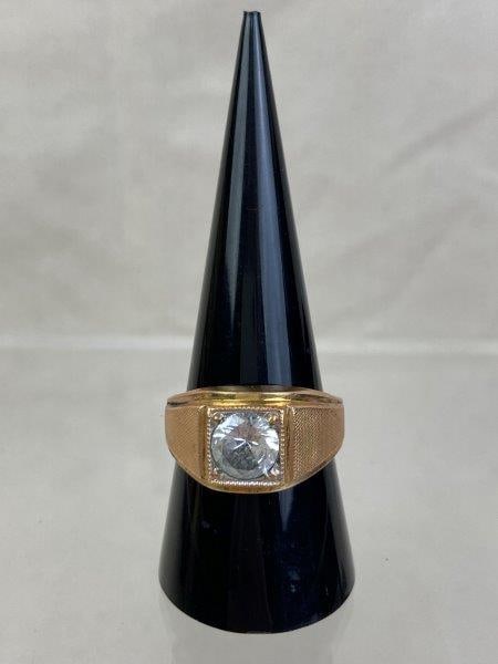 Vintage Clark & Coombs 10K Gold-Filled Rhinestone Men's Statement Ring (1 of 5)