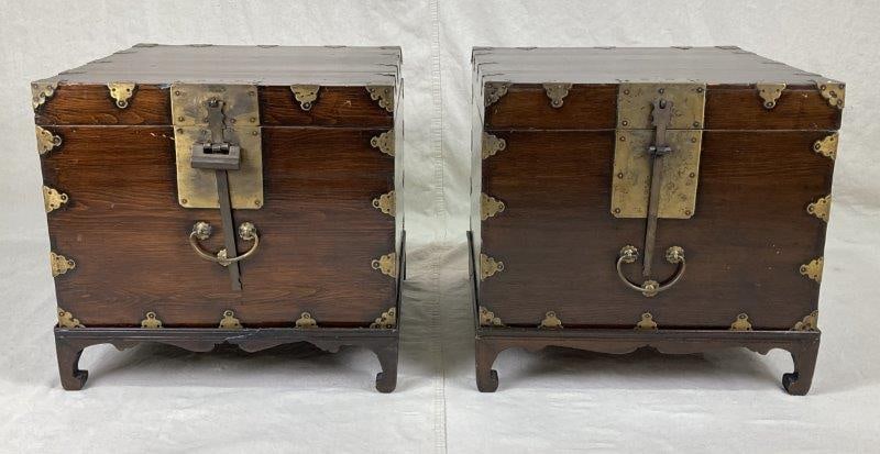Pair of Chinese Trunks on Stands (1 of 9)