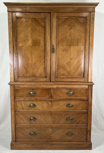 English Walnut Linen Press (1 of 10)