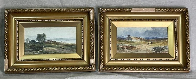 Pair of J. Morris Landscape Watercolor Paintings (1 of 13)