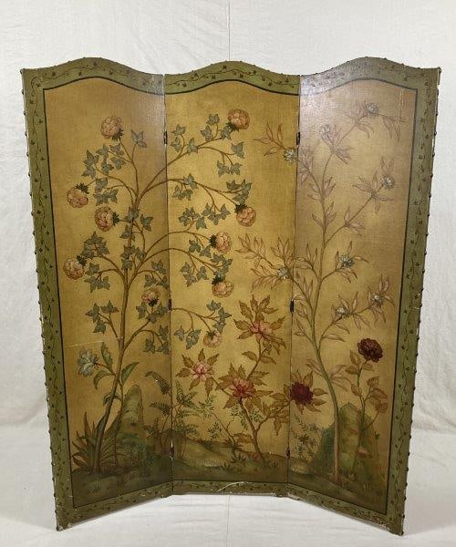 Continental Hand Painted Three Panel Screen (1 of 11)