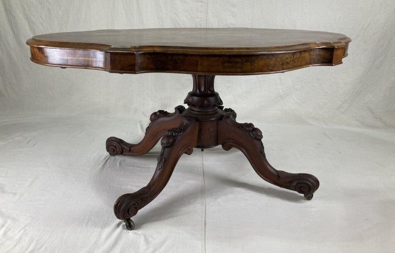 19th Century Burlwood Tilt-Top Table (1 of 11)