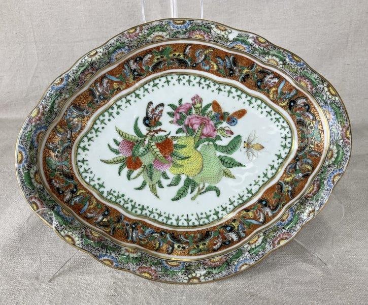 Chinese Qing Dynasty Thousand Butterflies Oval Dish (1 of 6)