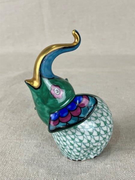 Italian Painted Porcelain Elephant Figurine (1 of 10)