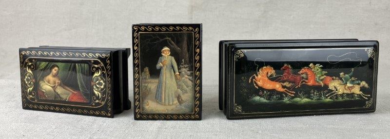 Three Russian Lacquer Boxes (1 of 17)