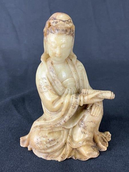 Chinese Carved Stone Buddhist Figurine (1 of 9)