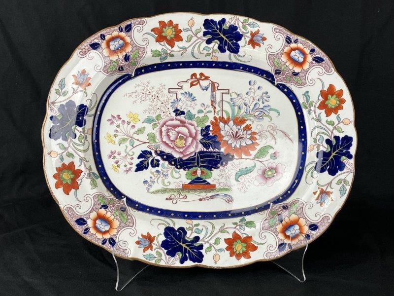 English Ironstone Platter with Floral Motif (1 of 7)