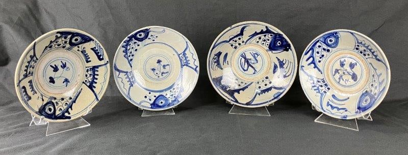 Four Asian Stoneware Rice or Soldier Bowls (1 of 8)