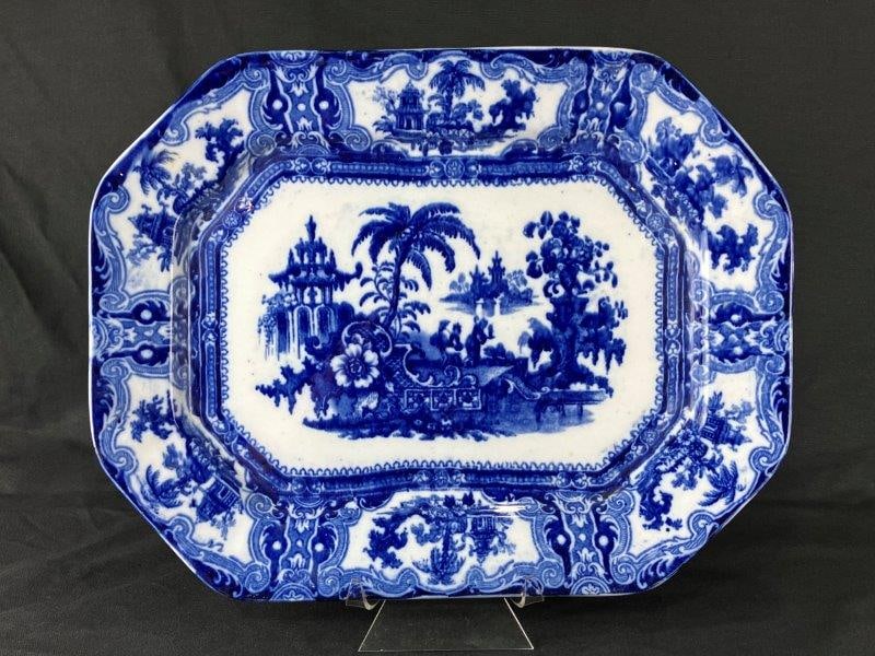 Adams & Co. Chinoiserie Flow Blue Platter (1 of 8)