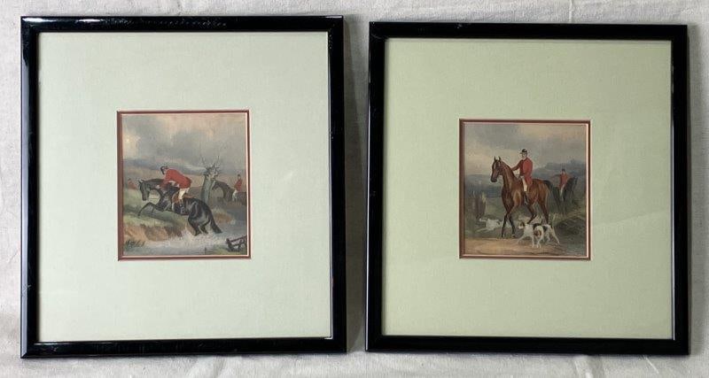 Pair of Equestrian Hunting-Themed Lithographs (1 of 9)