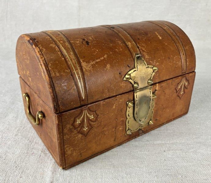 Italian Tooled Leather Box (1 of 13)