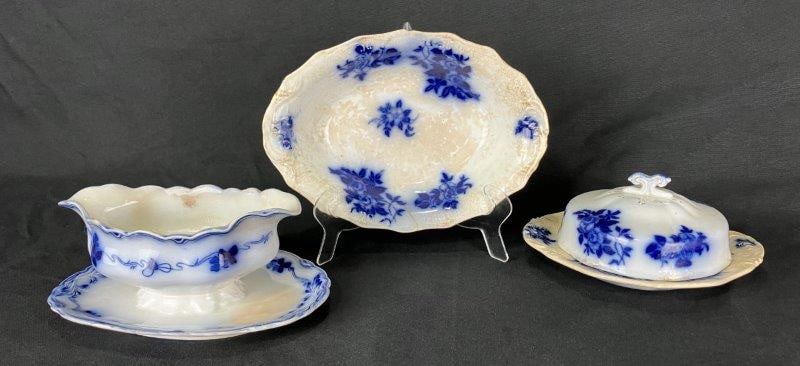 Three Pieces of Flow Blue Tableware (1 of 20)