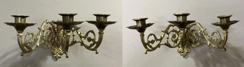 Pair of Brass Finished Wall Sconces (1 of 8)