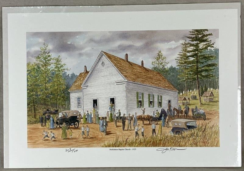 Hand-Signed John Kollock Print, Bethlehem Baptist Church-1925 (1 of 9)