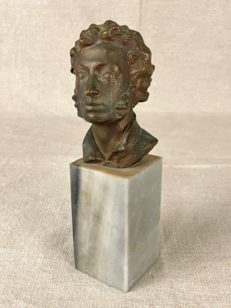 19th Century Bronze Bust on Marble Pedestal (1 of 10)