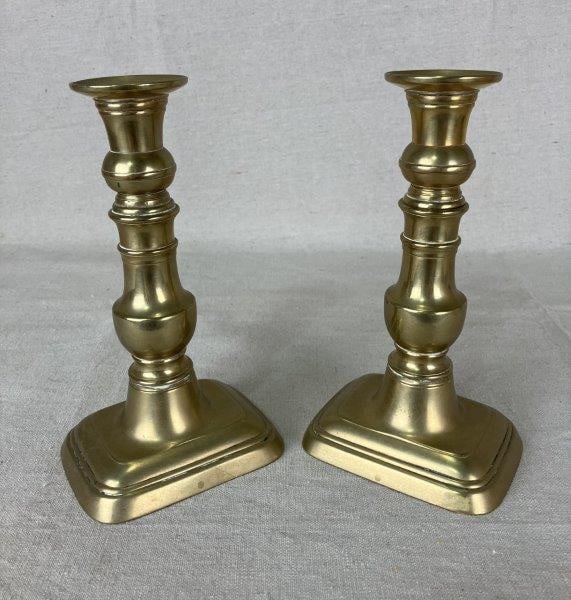 Pair of Brass Push-Up Candlesticks (1 of 9)