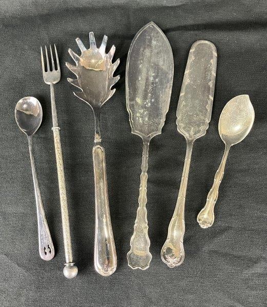Silverplate Six-Piece Flatware Assortment Featuring Gorham Sterling (1 of 12)