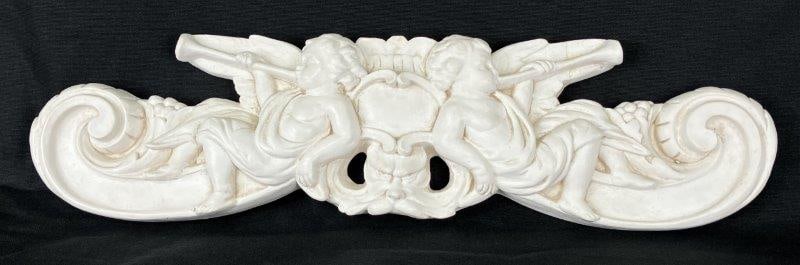 Plaster Cast Cherub Motif Plaque (1 of 6)