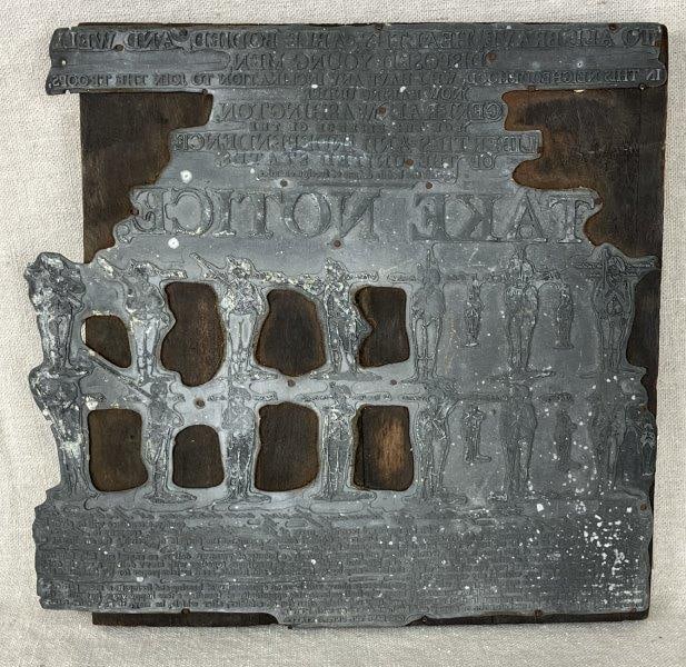 “Take Notice” Military Printing Relief Block (1 of 5)