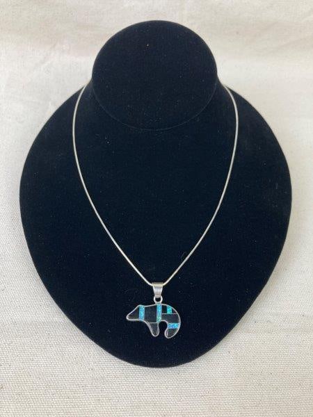 Sterling Silver Native American Bear Necklace (1 of 4)