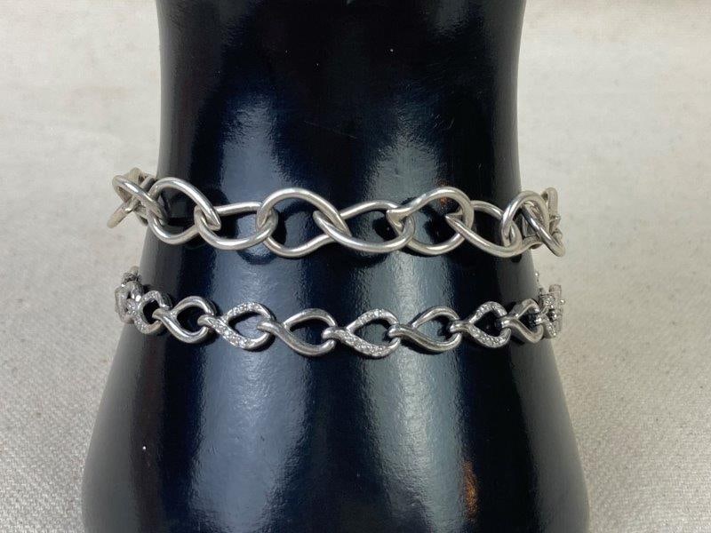 Pair of Cable Chain Bracelets Featuring Sterling Silver (1 of 8)