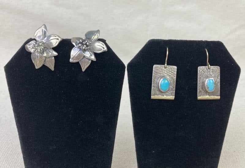 Two Pairs of Silver-Tone Earrings (1 of 5)