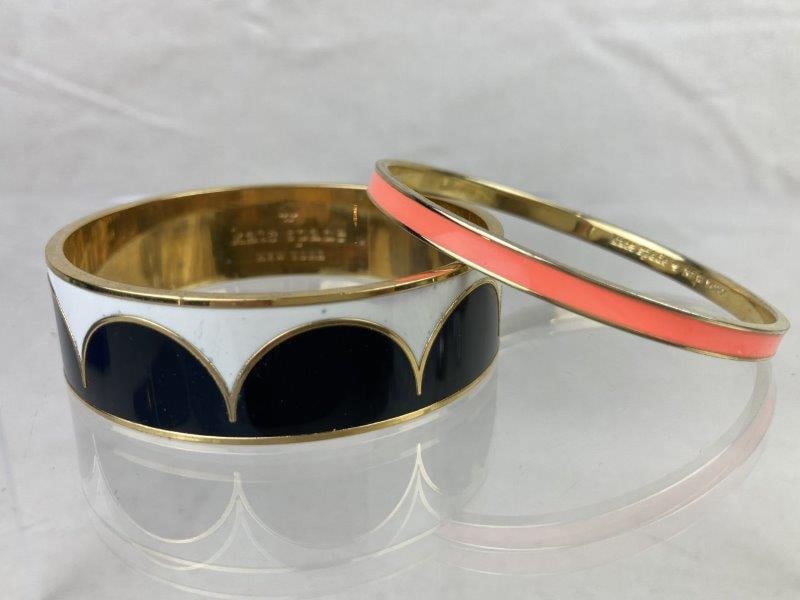 Pair of Kate Spade Enamel and Gold Tone Bangle Bracelets (1 of 8)
