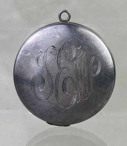 Sterling Silver Monogrammed Locket with Early 20th-Century Photograph (1 of 5)