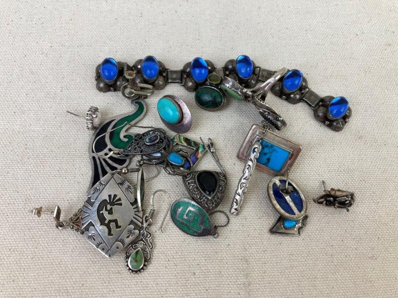Sterling Silver Jewelry Assortment Featuring Native American Designs (1 of 7)