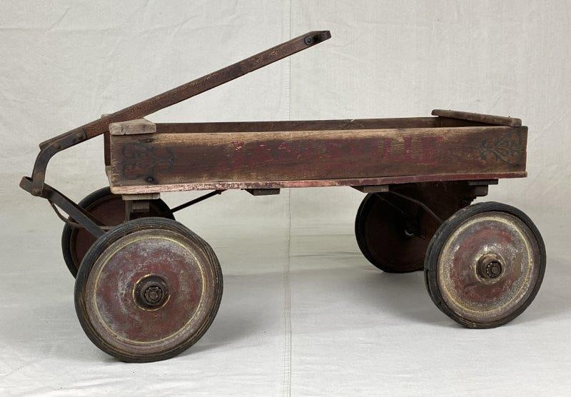 Vintage Janesville Ball Bearing Wooden Wagon (1 of 12)