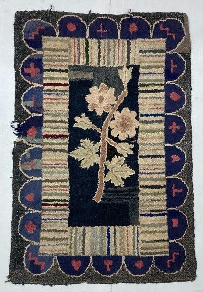 19th Century Folk Art Hooked Rug (1 of 9)