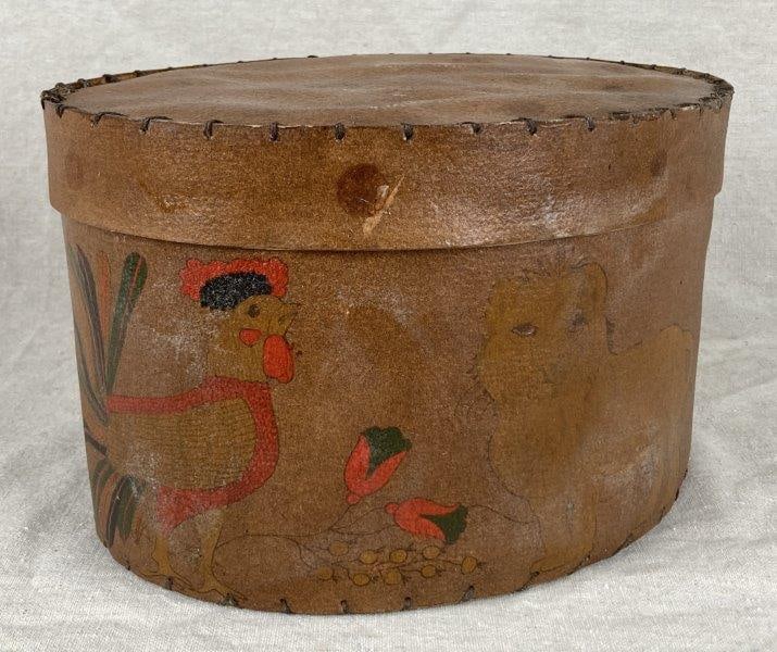 Folk Art Painted Leather Box (1 of 12)
