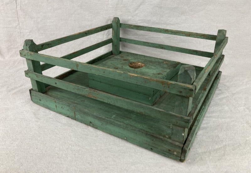 Green Painted Wood Christmas Tree Stand (1 of 10)