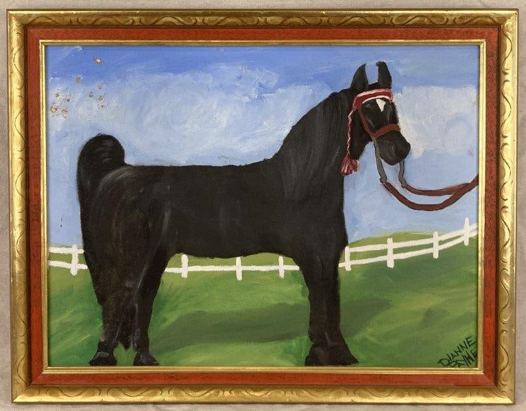 Folk Art Tennessee Walker Horse Oil Painting (1 of 9)