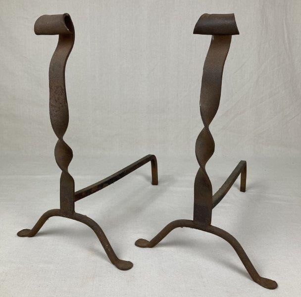 19th Century Hand-Forged Andirons (1 of 5)
