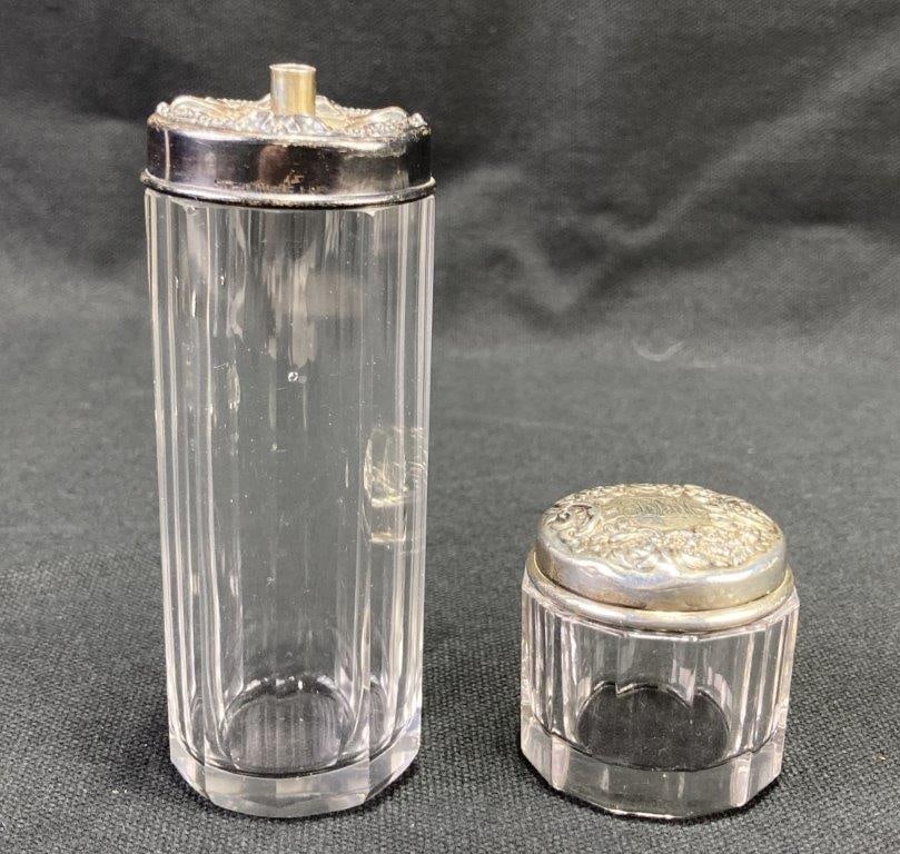 Sterling Silver and Glass Vanity Jars (1 of 15)
