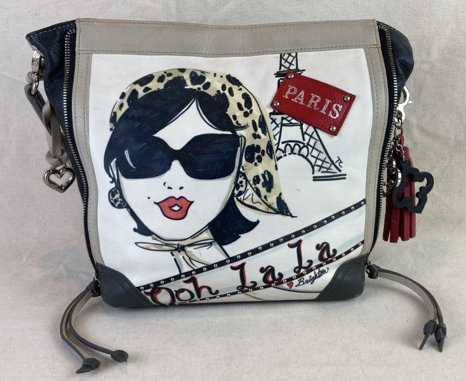 Brighton “Fashionista Paris Blooms” Leather Shoulder Bag (1 of 14)