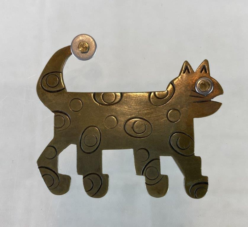 Vintage Thomas Mann Modernist Cat Brooch (1 of 5)