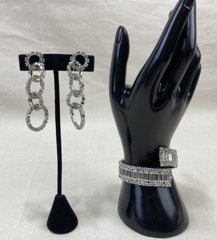 Rhinestone Bracelet and Earring Grouping (1 of 6)