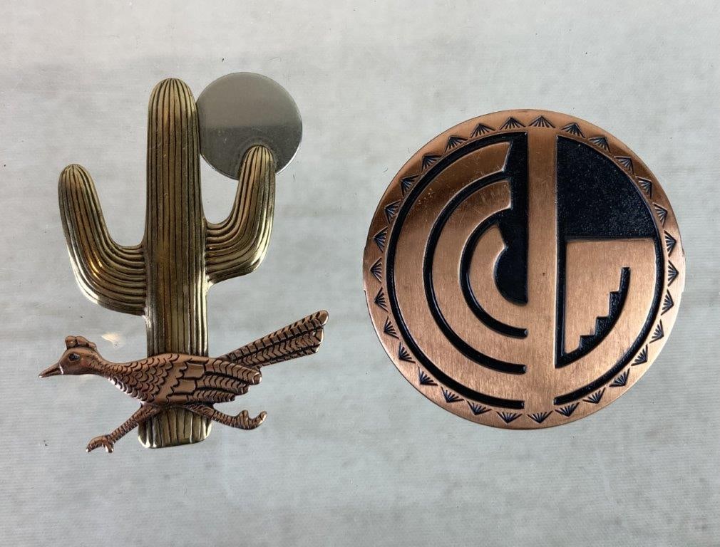 Mixed Metal Southwestern Brooches (1 of 6)