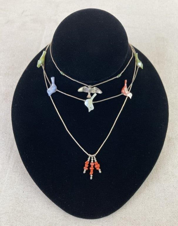 Three Sterling Silver Native American Necklaces (1 of 3)